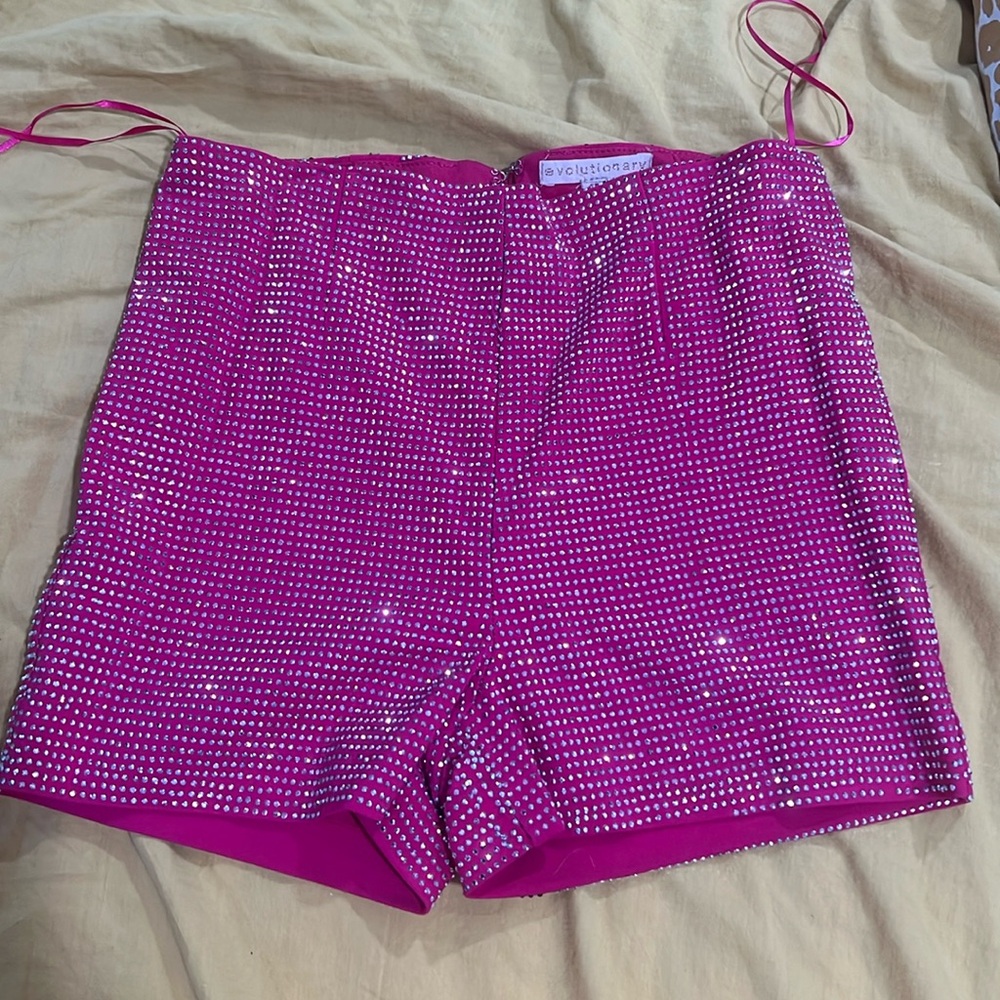 Pink sparkling shorts!
